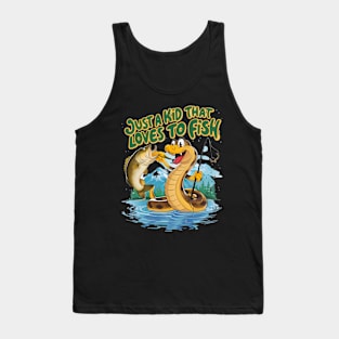 Whimsical Snake and Fish Tank Top